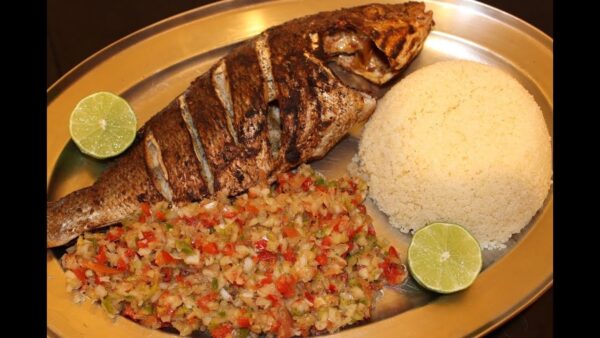 Poisson braisé attiéké